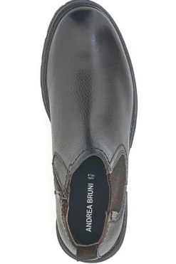 Chelsea boots marroni con zip e inserti elastici Andrea Bruni 72053