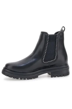 Chelsea boots neri con elastico laterale e borchie Cafe' Cost 200135