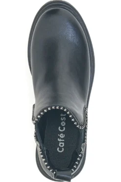 Chelsea boots neri con elastico laterale e borchie Cafe' Cost 200135