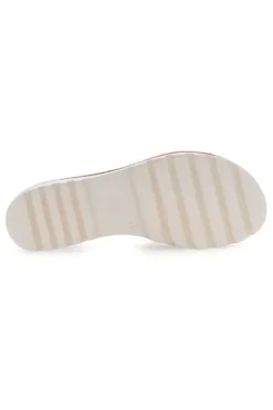 Ciabatta Bianca con Fascia in Pelle e Catena Decorativa PITTARELLO 333170811