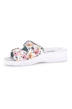 Ciabatta bianca multicolore con sottopiede in pelle Best Medical 122F