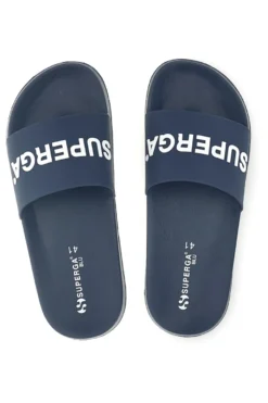 Ciabatta blu con logo Superga S24U433