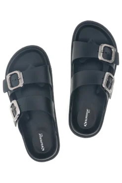 Ciabatta nera con doppia fibbia Superga S87Y832
