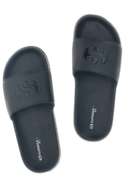 Ciabatta nera con fascia logo Superga S24S753