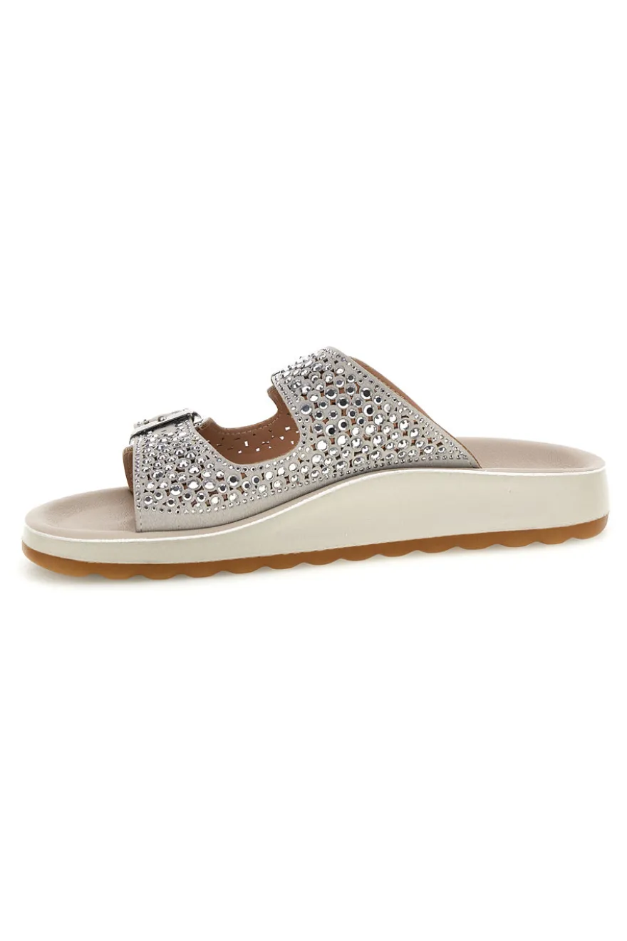 Ciabatte Argento Strass E Fibbie Fly flot 90770169KZ