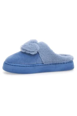 Ciabatte azzurre in peluche con fiocco Coveri World 25839