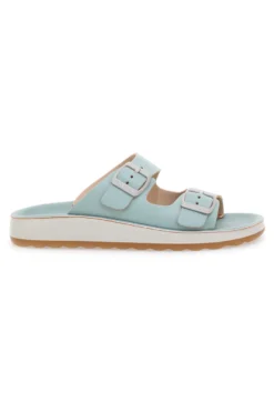 Ciabatte azzurre verde acqua con doppia fibbia e fondo comfort FLY FLOT 77077ZZ