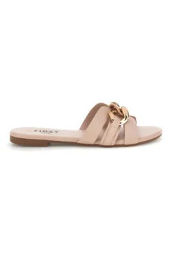Ciabatte beige con catena decorativa The first chic PREA1320