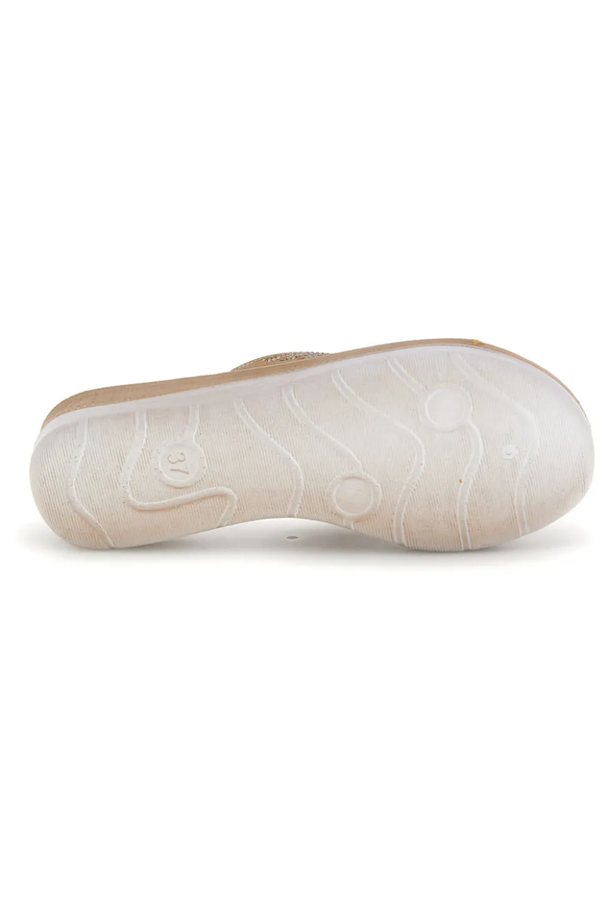 Ciabatte beige con dettagli luminosi Inblu 47 BV