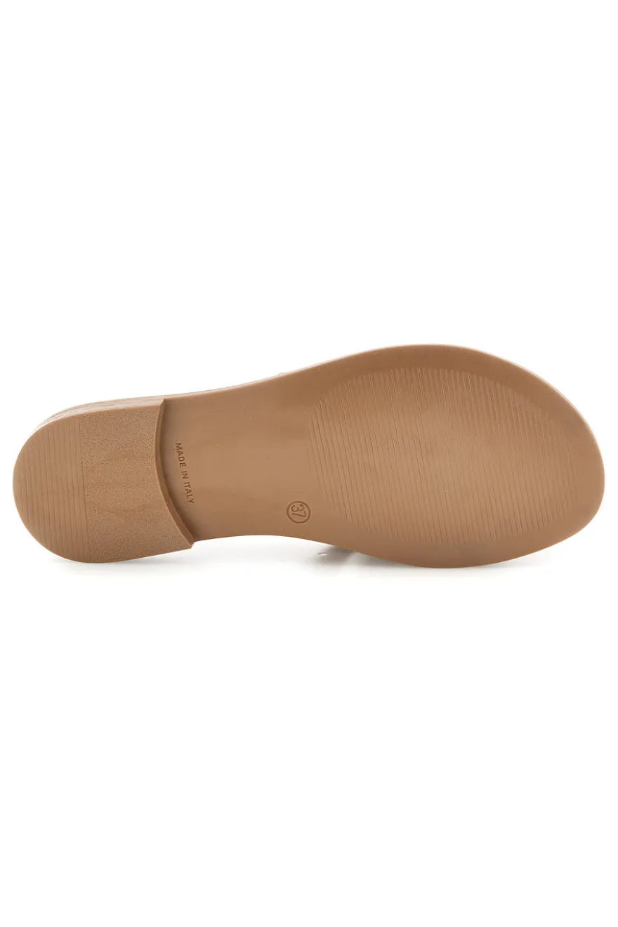 Ciabatte beige con fasce sagomate Plocadi MAT0