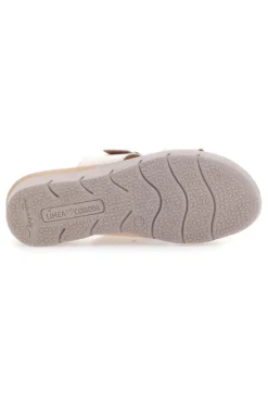 Ciabatte beige con fibbia e fondo rialzato LINEA COMODA 8164V