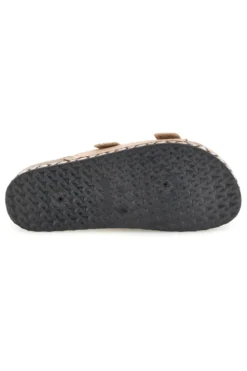 Ciabatte beige con fibbie e dettagli ricamati Me & Me 14184