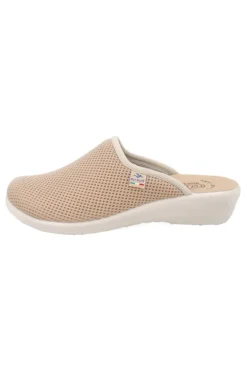 Ciabatte beige con sottopiede in vera pelle antiscivolo Fly Flot 90T40368FE