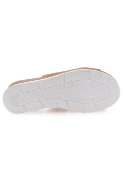 Ciabatte Beige con Zeppa A Contrasto Bianca PLOCADI 11071242