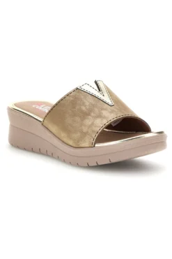 Ciabatte Beige Dettagli Metallizzati Linea comoda 8551