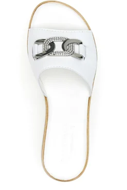 Ciabatte Bianche con Catenina Argento e Platform Pittarello Love 3456