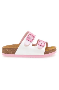 Ciabatte bianche con dettagli rosa Pittarello Bio 257A206SR
