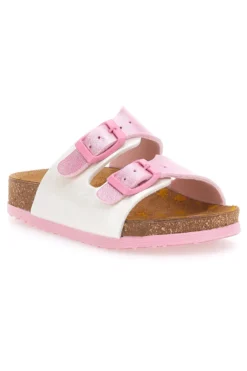 Ciabatte bianche con dettagli rosa Pittarello Bio 257A206SR