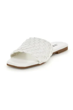 Ciabatte bianche con fascia intrecciata The first chic PRE5410