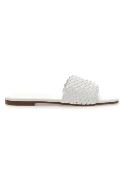 Ciabatte bianche con fascia intrecciata MON DIEU PRE5410