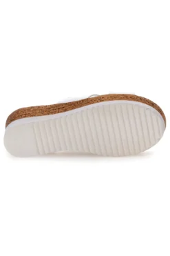 Ciabatte Bianche Con Fascia in Pelle e Platform Alto PITTARELLO 342070428