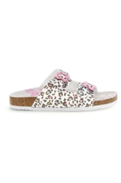 Ciabatte Bianche con Stampa Animalier Pitt kids 14459