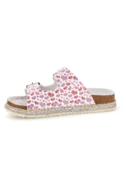 Ciabatte Bianche con Stampa Cuori Rosa Pitt kids 14616