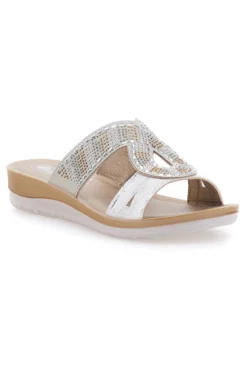 Ciabatte bianche con strass INBLU 42BV