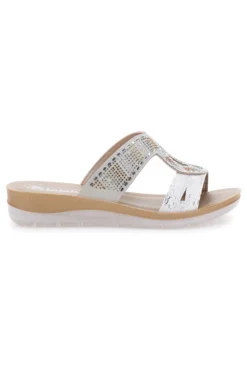 Ciabatte bianche con strass INBLU 42BV