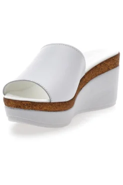 Ciabatte Bianche Con Zeppa con Fascia in Pelle PITTARELLO 28004525