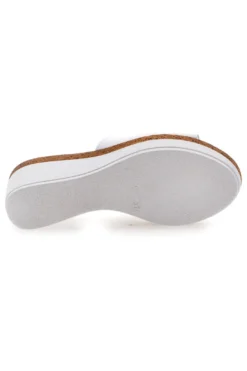 Ciabatte Bianche Con Zeppa con Fascia in Pelle PITTARELLO 28004525