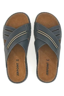 Ciabatte blu con cuciture a contrasto Jerpoint 611PS