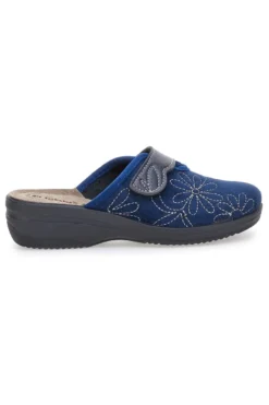 Ciabatte blu con ricamo floreale e chiusura regolabile Inblu 17 LV