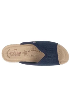 Ciabatte blu con sottopiede in vera pelle antiscivolo Fly Flot 90T40429FE
