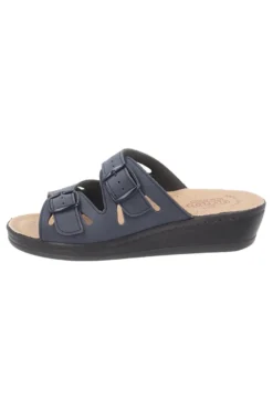 Ciabatte blu con sottopiede in vera pelle antiscivolo Fly Flot 90160008CE