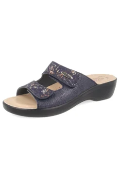 Ciabatte blu in vera pelle anatomiche Fly flot 90T50B18CE