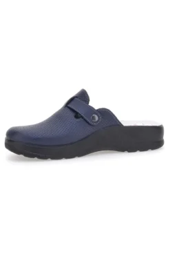 Ciabatte Blu Made In Italy Con Sottopiede In Vera Pelle Mrs Chef 8005