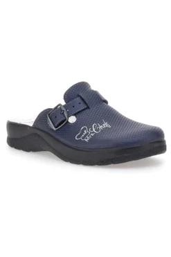 Ciabatte Blu Made In Italy Con Sottopiede In Vera Pelle Mrs Chef 8005