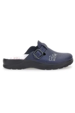 Ciabatte Blu Made In Italy Con Sottopiede In Vera Pelle Mrs Chef 8005
