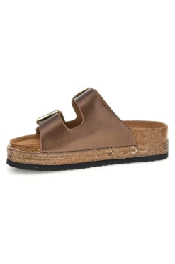 Ciabatte bronzo con doppia fibbia Superga S11T627