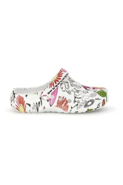 Ciabatte clog bianche con stampa floreale Woz 7