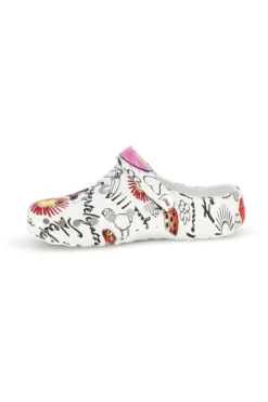 Ciabatte clog bianche con stampa floreale Woz 7