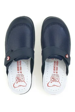 Ciabatte da Lavoro Blu Vera Pelle Made In Italy MR Chef 1668