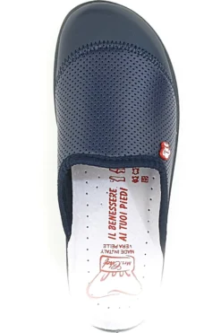 Ciabatte Da Lavoro Blu Vera Pelle Mrs Chef 553