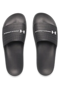 Ciabatte da piscina nere con fascia logata Under armour 6007533 001