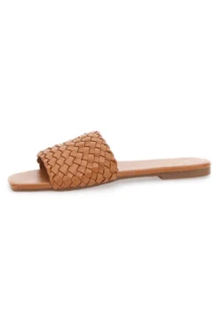Ciabatte Flat Cognac Con Fascia Incrociata Mon Dieu 5410