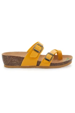 Ciabatte Gialle Made In Italy Con Sottopiede In Vera Pelle Bio Up 22710
