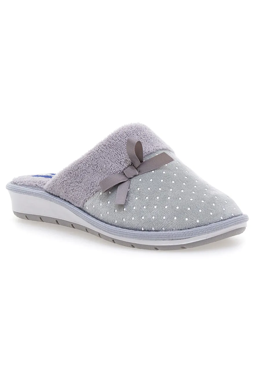 Ciabatte grigie con pois e fiocco decorativo Inblu 72 LB