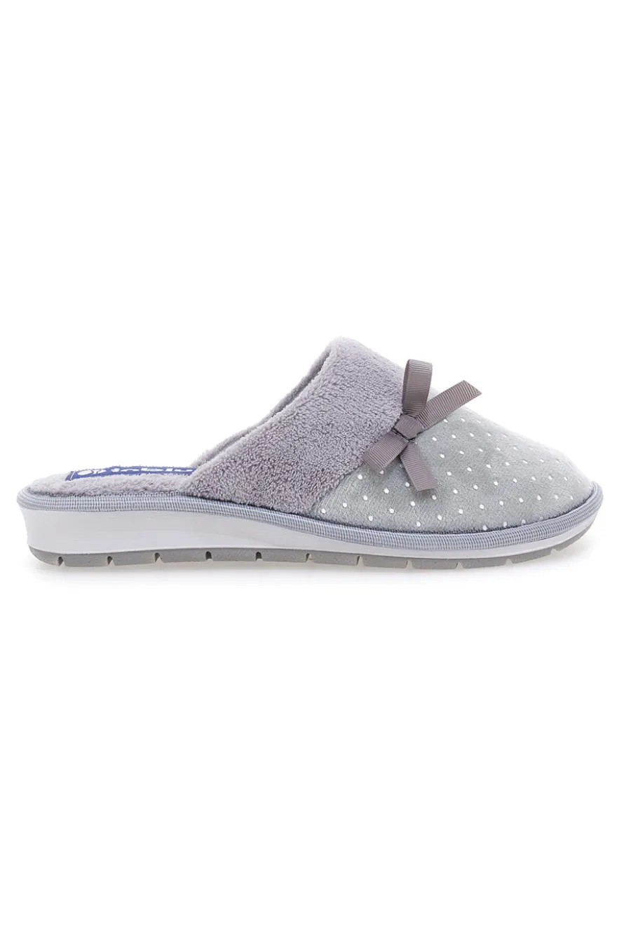 Ciabatte grigie con pois e fiocco decorativo Inblu 72 LB