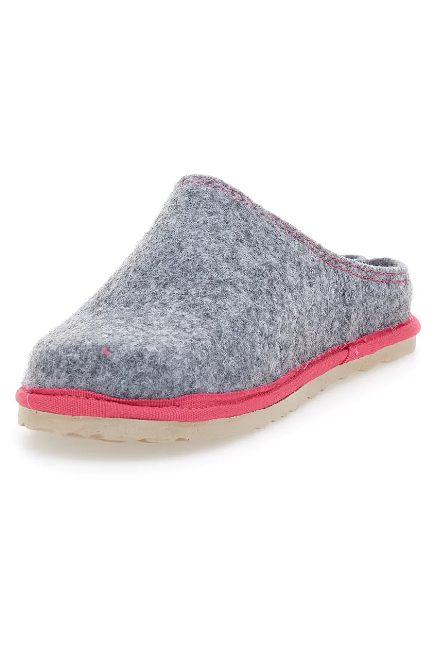 Ciabatte grigie in feltro con profilo rosa Inblu 39 CS